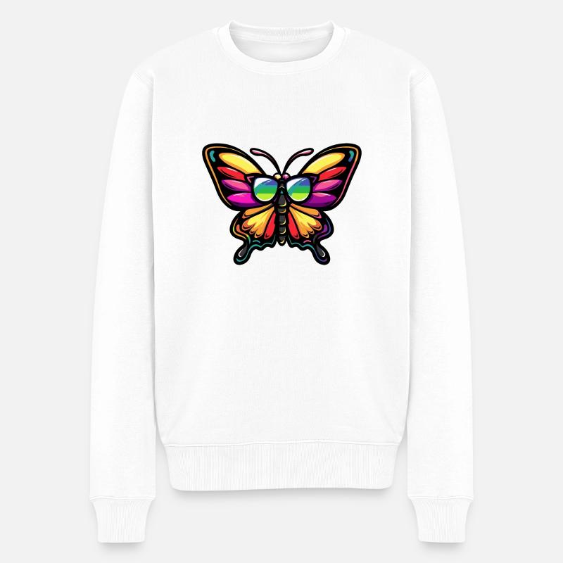 Papillon Bande Dessinée Cool - Pull Premium bio Homme - blanc
