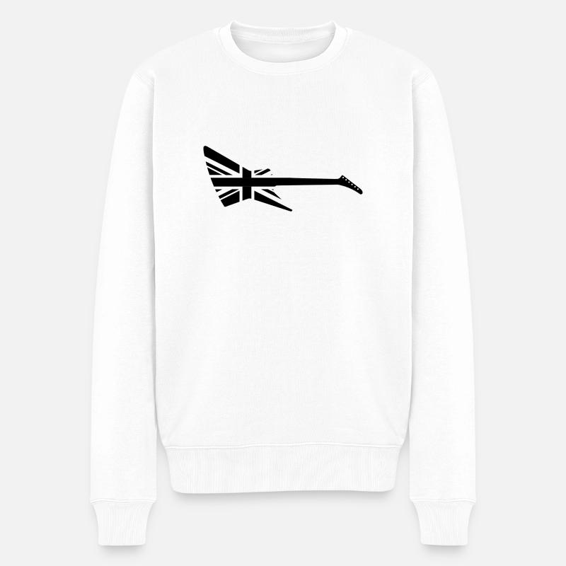 guitar union jack - Men's Premium Organic Jumper - white