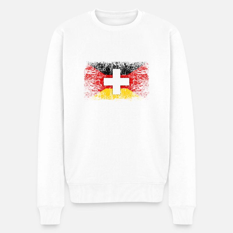Deutschland Schweiz 001 - Männer Premium Bio Pullover - Weiß