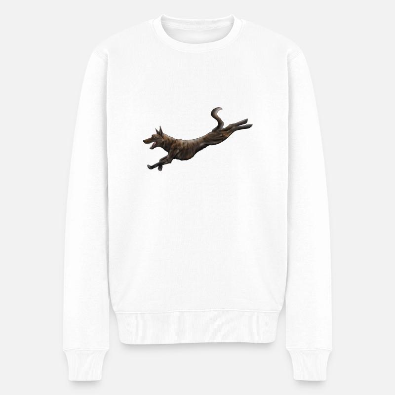 Dutch shepherd - Männer Premium Bio Pullover - Weiß