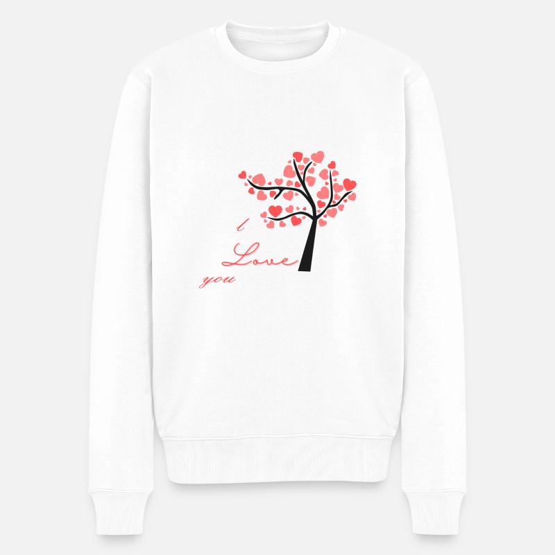 saint valentin - Pull Premium bio Homme - blanc