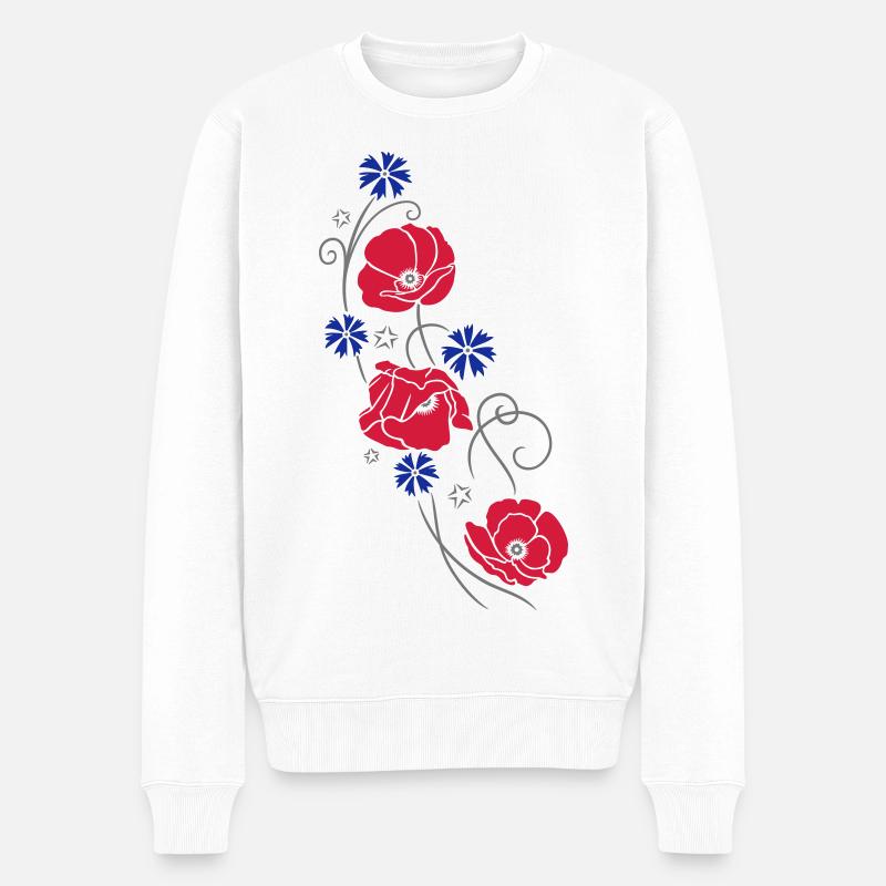 Coquelicots. Design d'été. - Pull Premium bio Homme - blanc