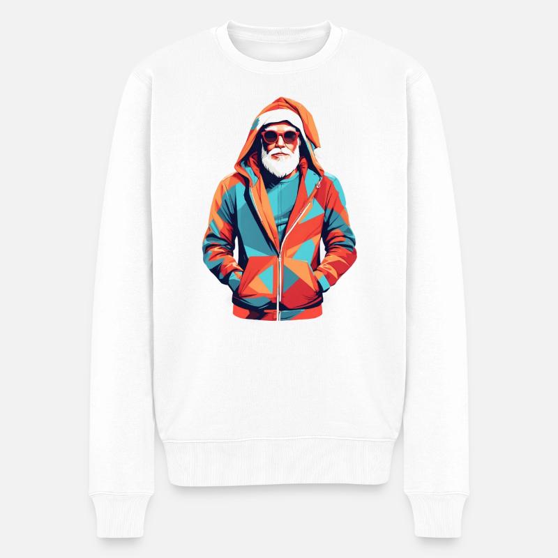 Père Noël en sweat à capuche - Pull Premium bio Homme - blanc