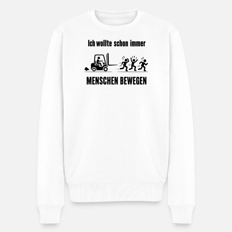 Lustiges Geschenk für Staplerfahrer - Männer Premium Bio Pullover - Weiß