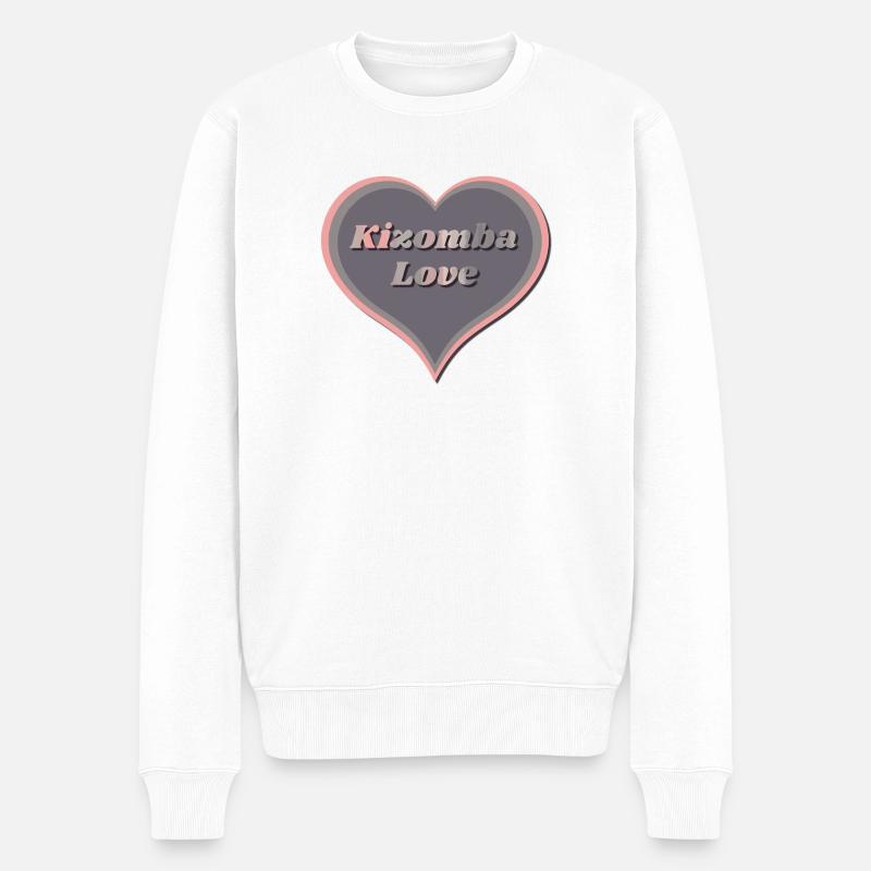 Kizomba Love Heart - Pull Premium bio Homme - blanc