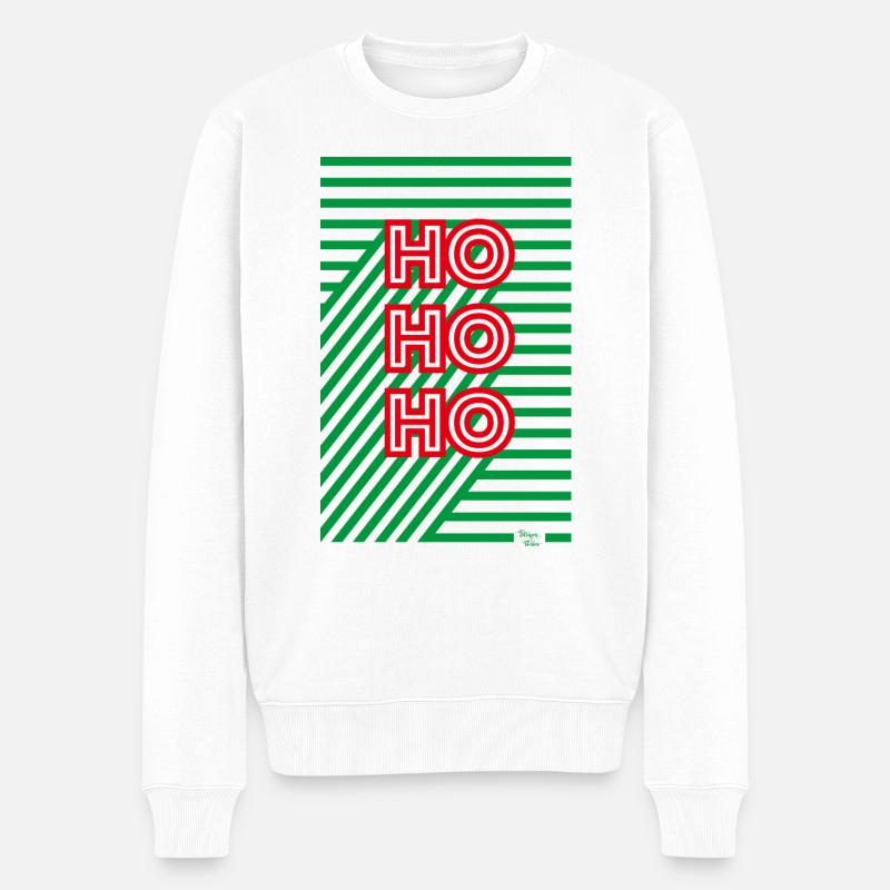 Ho Ho Ho - Plakativ - Männer Premium Bio Pullover - Weiß