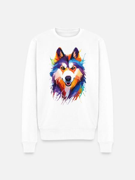 Alaskan Malamute - Männer Premium Bio Pullover - Weiß