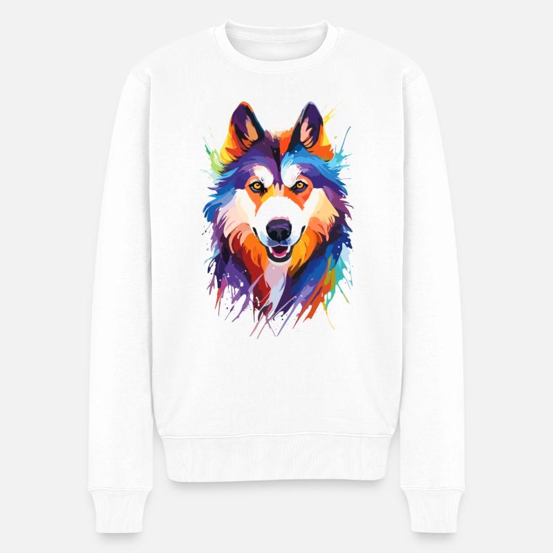 Alaskan Malamute - Männer Premium Bio Pullover - Weiß