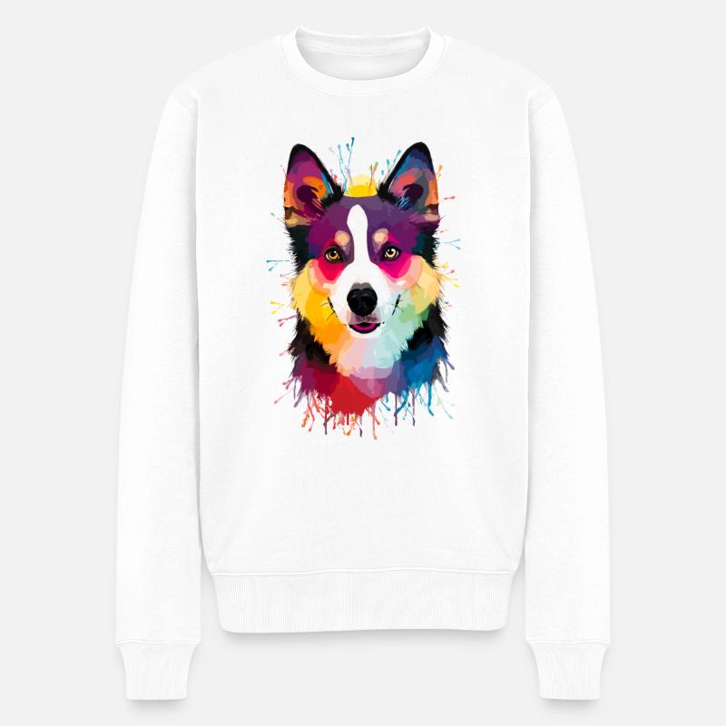 Alaskan Klee Kai - Männer Premium Bio Pullover - Weiß