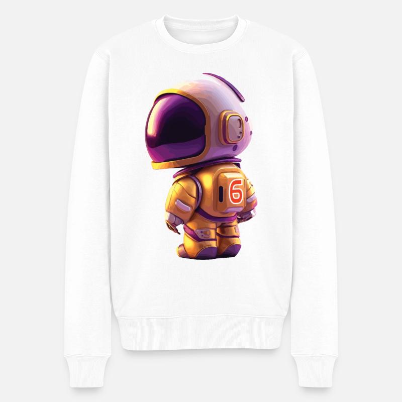 Space Kid Young Astronaut Geburtstag sechs - Männer Premium Bio Pullover - Weiß