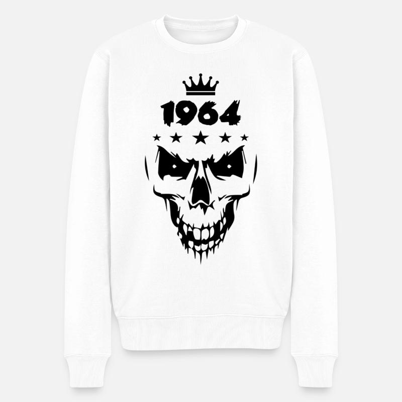 1964 Totenkopf - Männer Premium Bio Pullover - Weiß