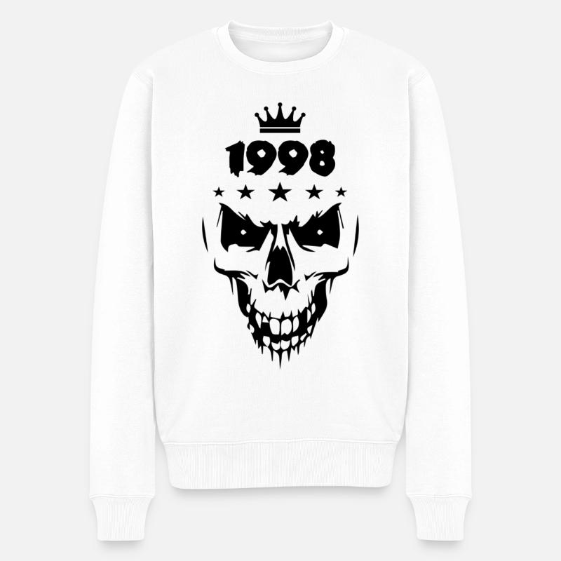 1998 Totenkopf - Männer Premium Bio Pullover - Weiß