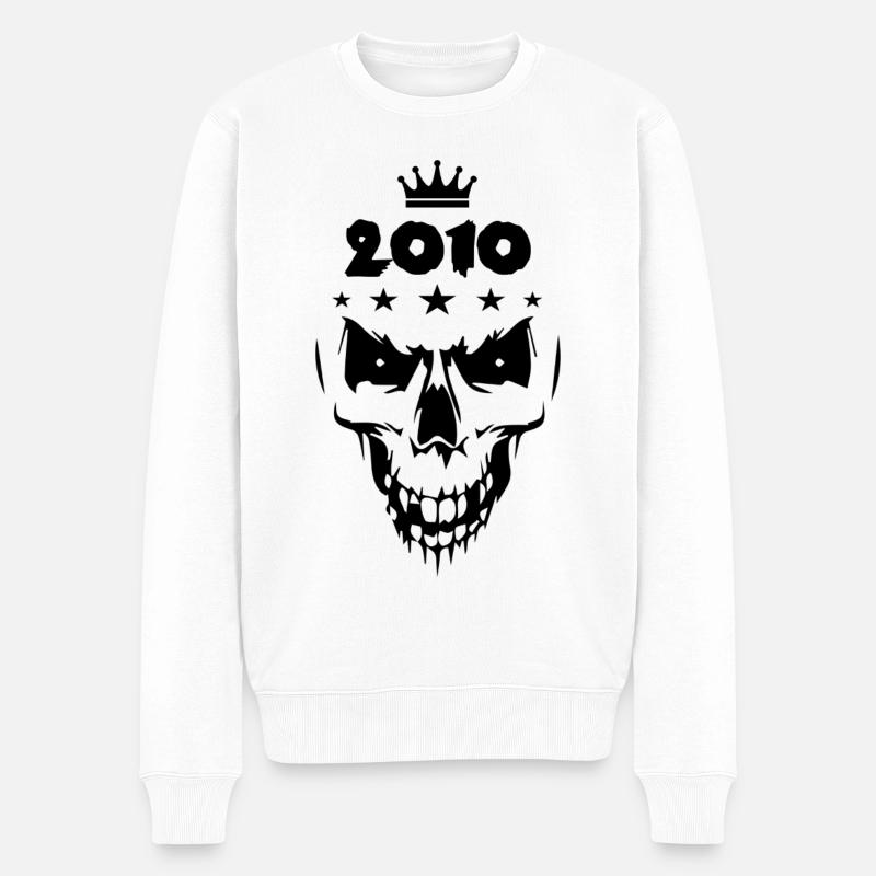 2010 Totenkopf - Männer Premium Bio Pullover - Weiß