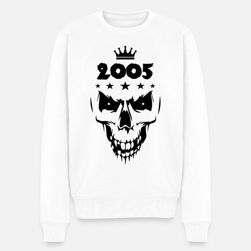 2005 Totenkopf - Männer Premium Bio Pullover - Weiß