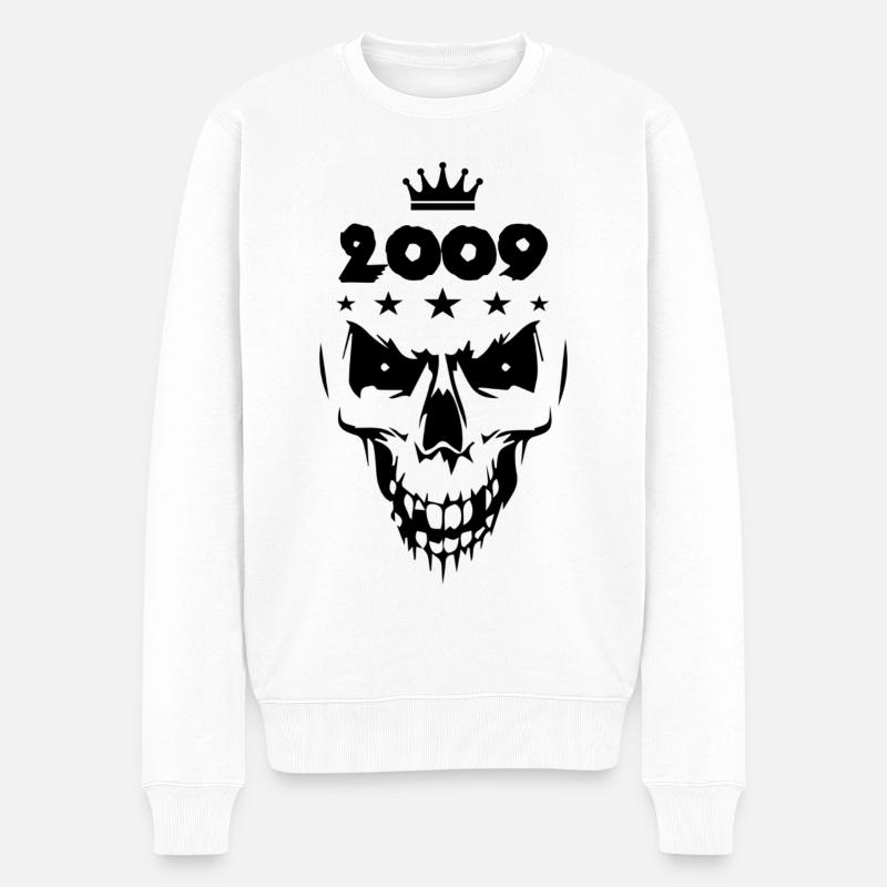 2009 Totenkopf - Männer Premium Bio Pullover - Weiß
