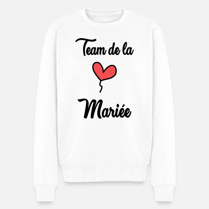 BRAUT-TEAM - Männer Premium Bio Pullover - Weiß