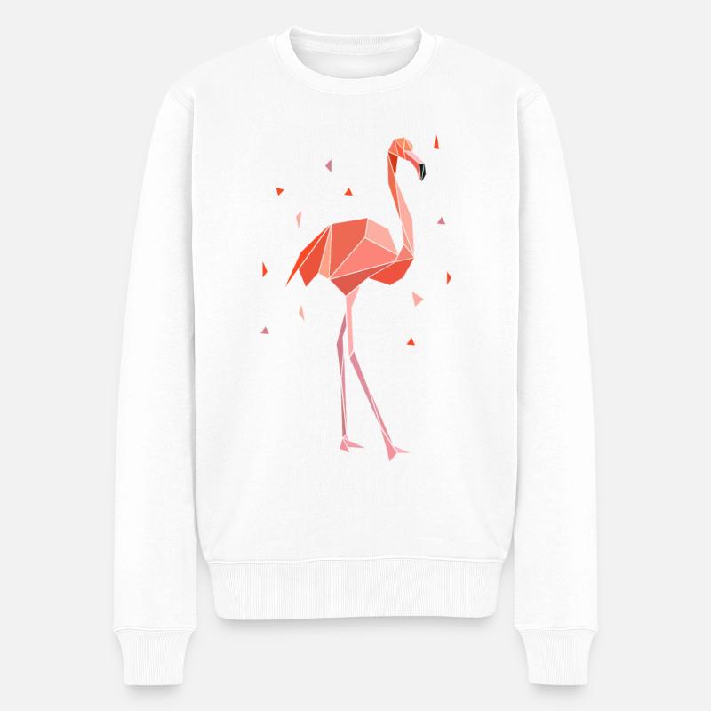 Flamingo géométrique - Pull Premium bio Homme - blanc