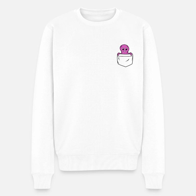 Pieuvre dans la poche - Pull Premium bio Homme - blanc