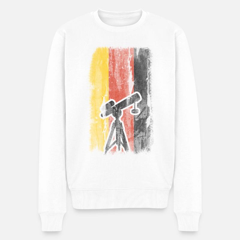 Drapeau allemand et astronomie - - Pull Premium bio Homme - blanc