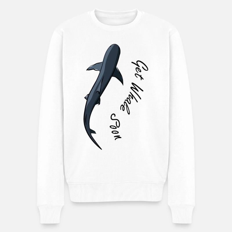Walhai Hai - Männer Premium Bio Pullover - Weiß