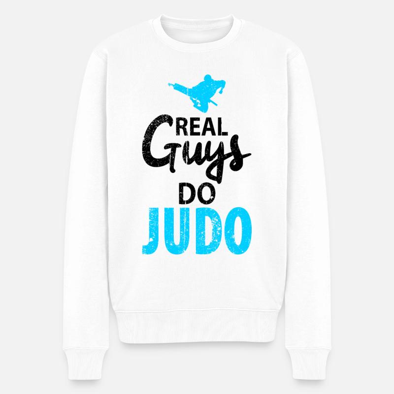 Judo Judokämpfer Kampfkunst - Männer Premium Bio Pullover - Weiß