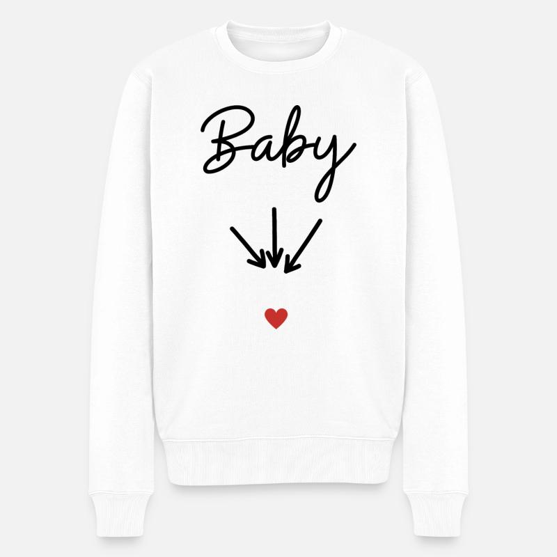 Baby- Geschenkidee Mama schwanger - Männer Premium Bio Pullover - Weiß