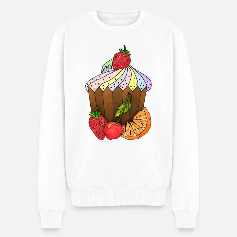 Kuchen - Männer Premium Bio Pullover - Weiß