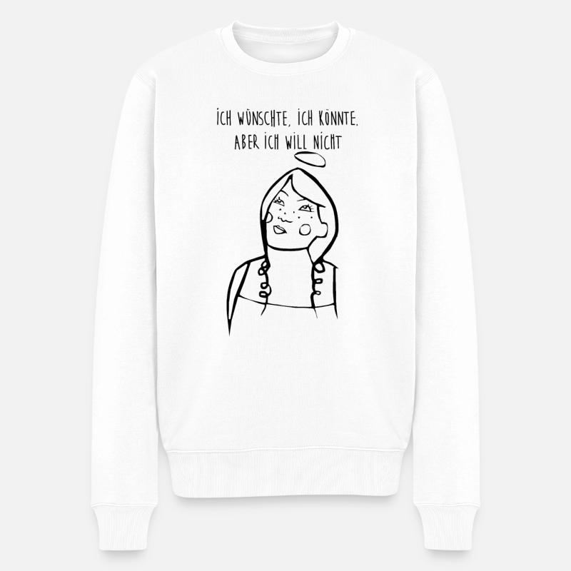 ich wünschte - Männer Premium Bio Pullover - Weiß