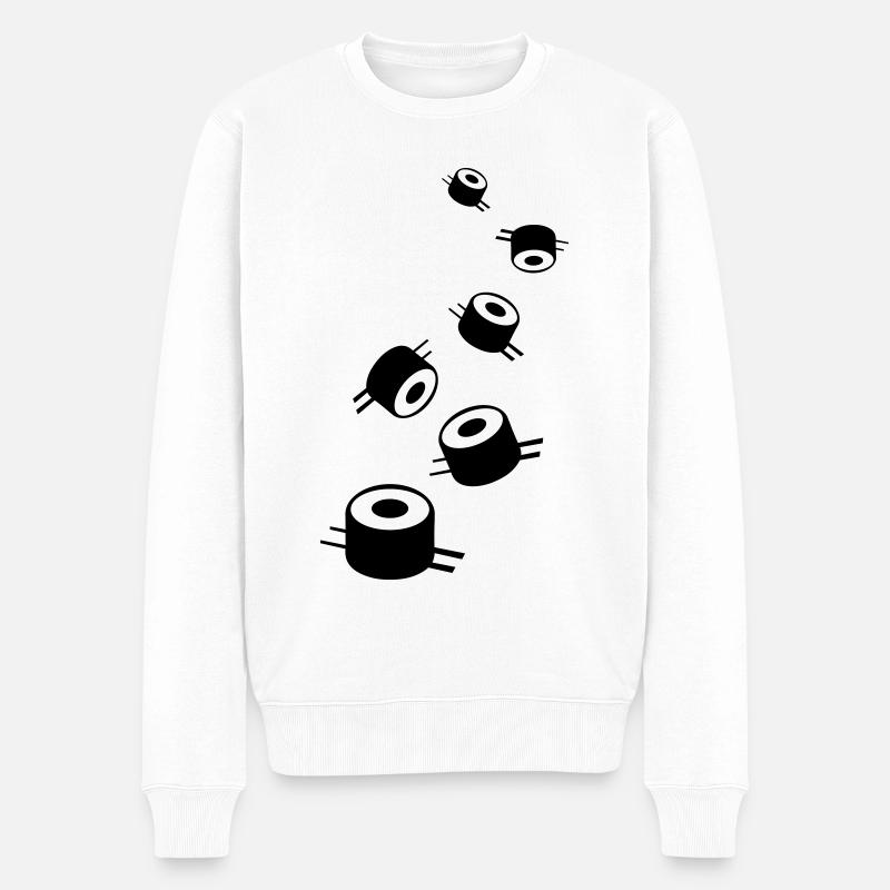Sushi icon Silhouette - Männer Premium Bio Pullover - Weiß