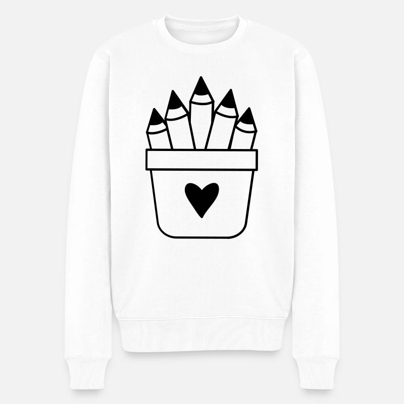 crayons d’amour mignons - Pull Premium bio Homme - blanc