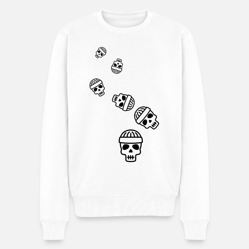 Skull kopf icon - Männer Premium Bio Pullover - Weiß