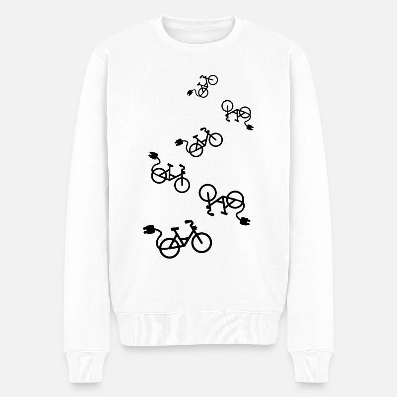 ebike fahrrad Radfahren - Männer Premium Bio Pullover - Weiß