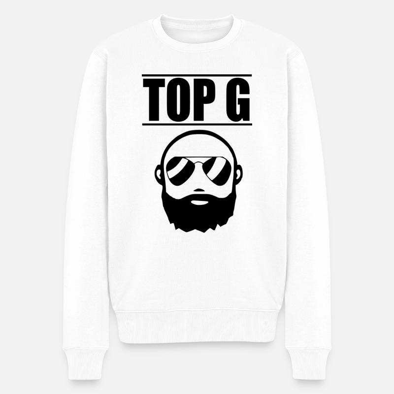 Top G-Logo - Männer Premium Bio Pullover - Weiß