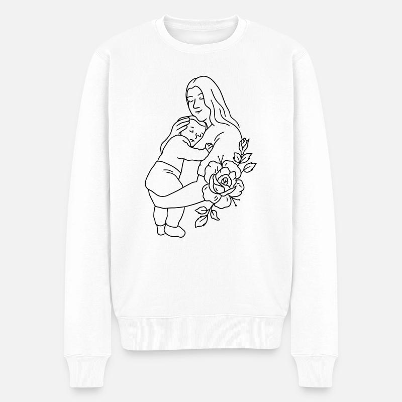 Baby-Mutter - Männer Premium Bio Pullover - Weiß