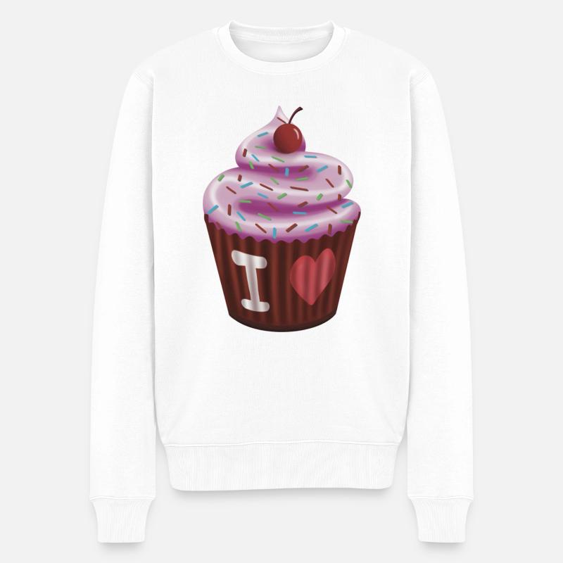 Cupcake - Männer Premium Bio Pullover - Weiß