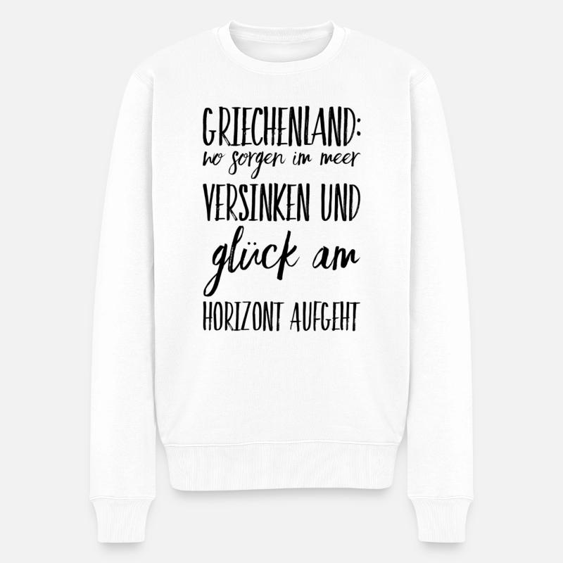 Lustiger Griechischer Spruch Griechenland Geschenk - Männer Premium Bio Pullover - Weiß