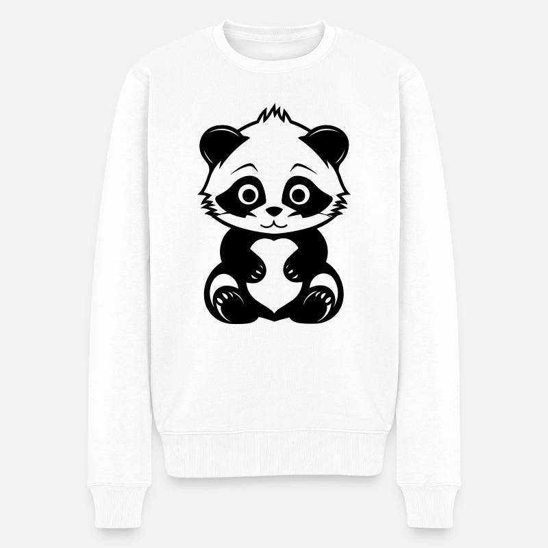panda roux - Pull Premium bio Homme - blanc