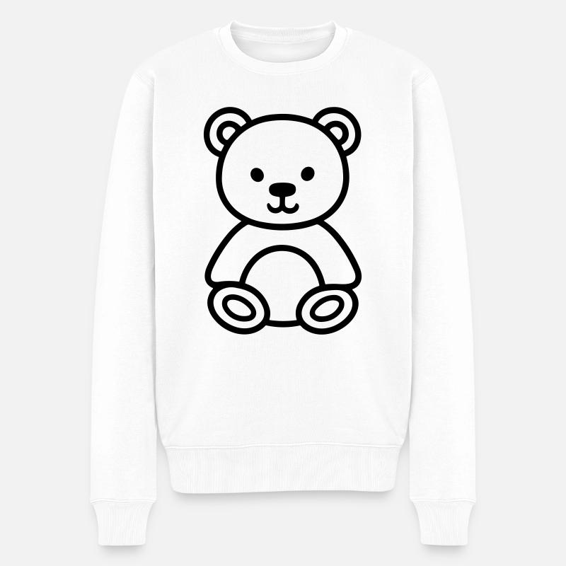 Teddybär - Männer Premium Bio Pullover - Weiß