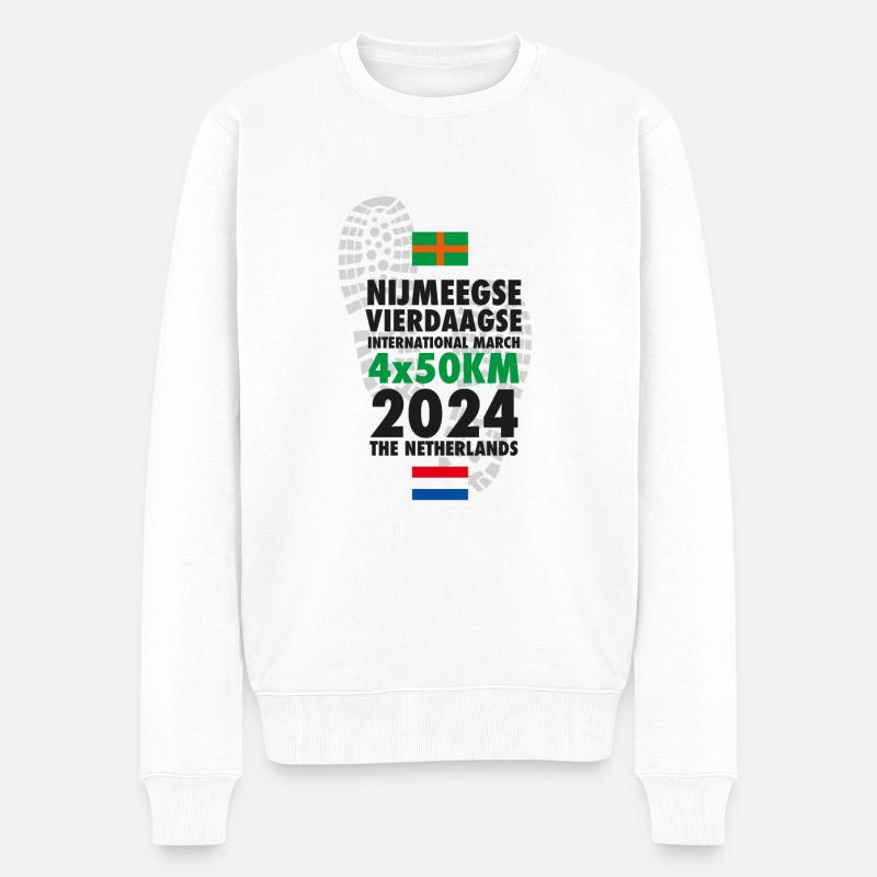 Nimwegen Walking Event 2024 4 x 50 km - Männer Premium Bio Pullover - Weiß