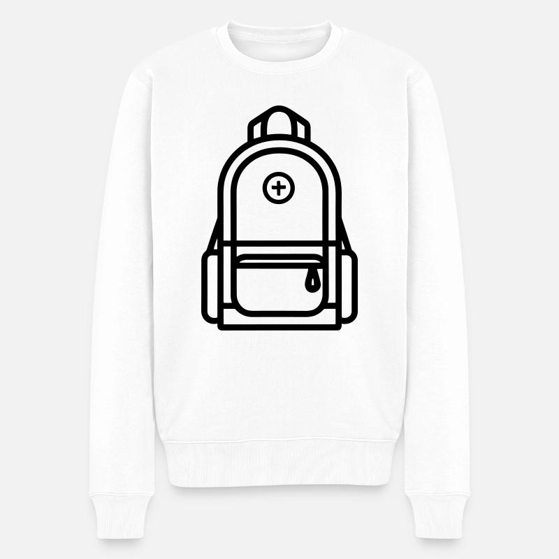 Rucksack - Männer Premium Bio Pullover - Weiß