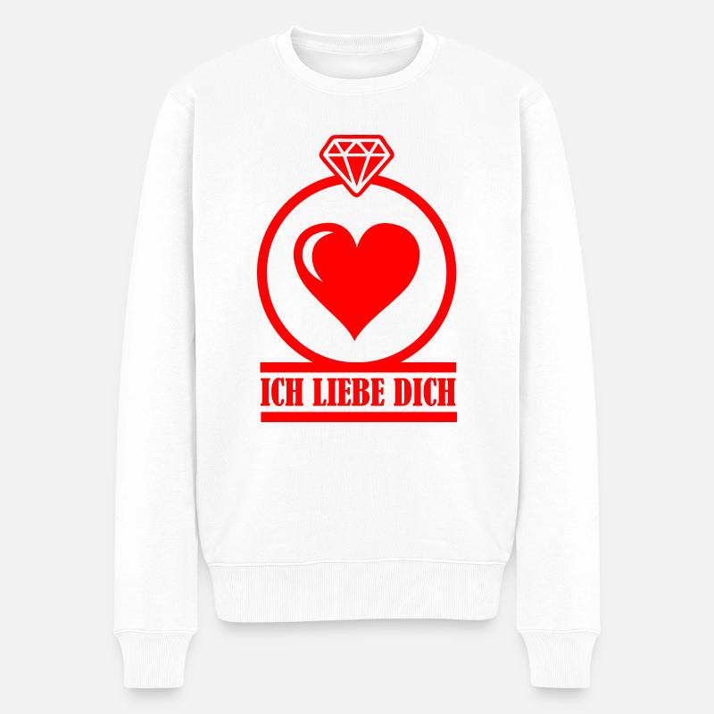 je t'aime 001 - Pull Premium bio Homme - blanc