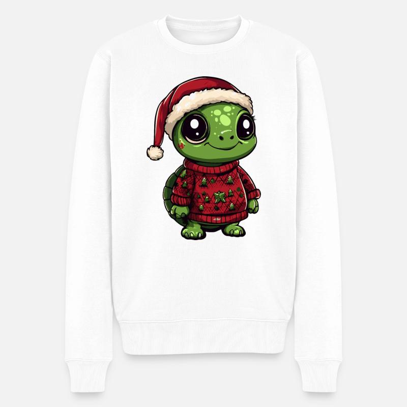Noël tortue - Pull Premium bio Homme - blanc