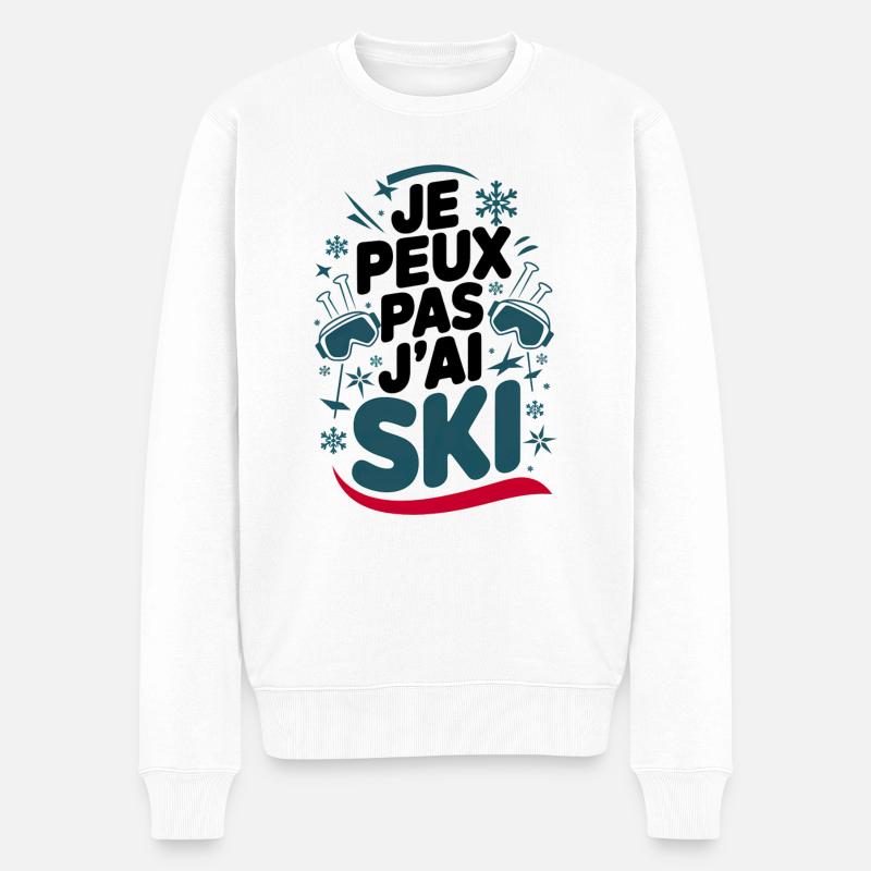 je peux pas j'ai ski - Pull Premium bio Homme - blanc