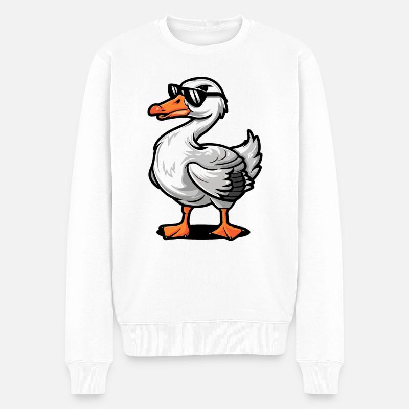 Gans Comic Cool - Männer Premium Bio Pullover - Weiß