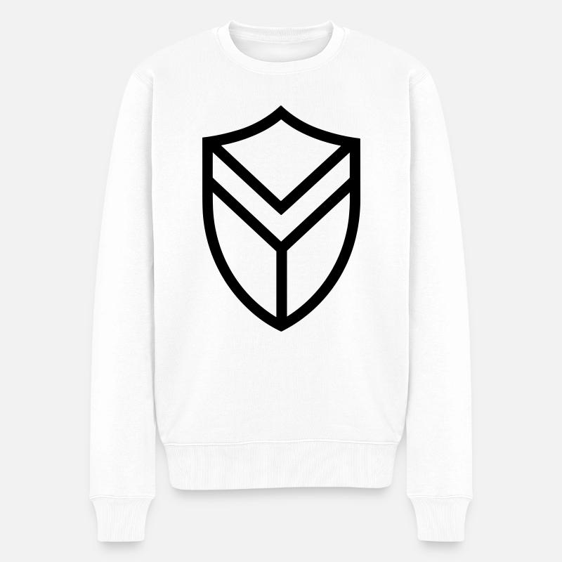 bouclier - Pull Premium bio Homme - blanc