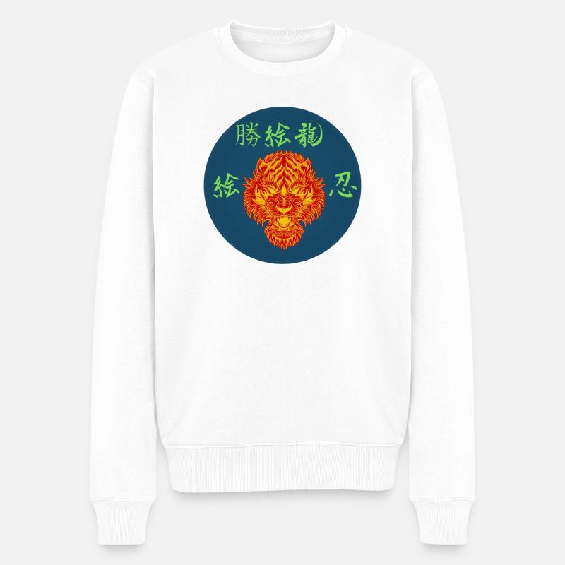 Tiger_wild - Pull Premium bio Homme - blanc