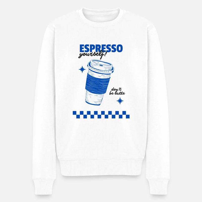 Espresso yourself - Männer Premium Bio Pullover - Weiß