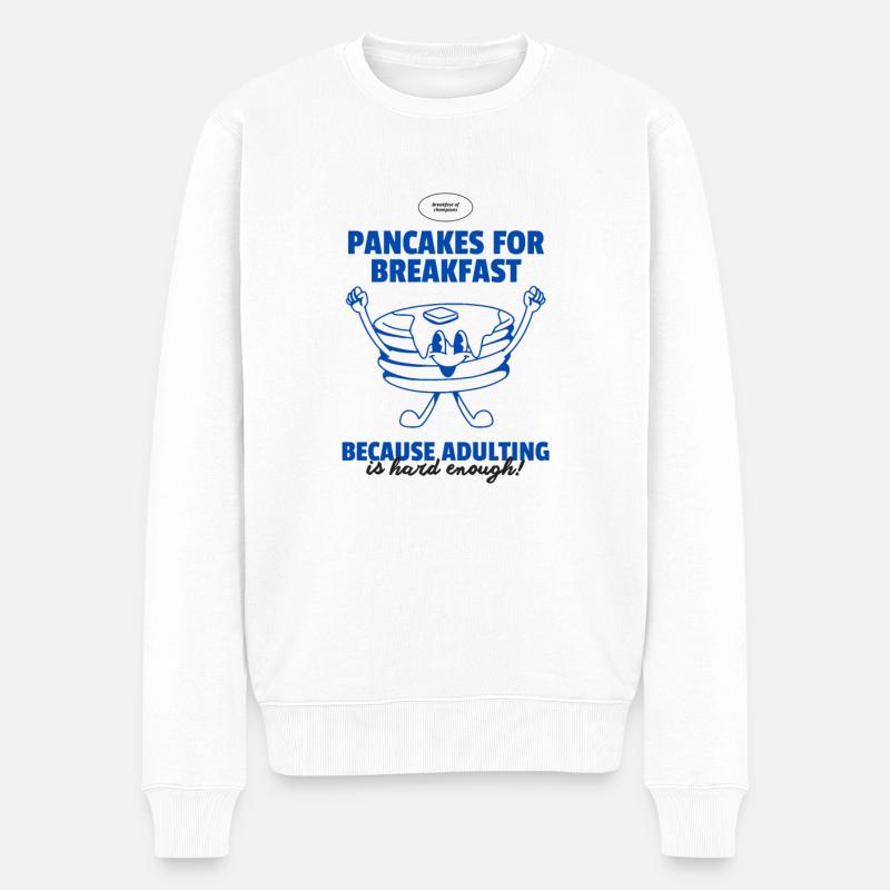 Pancakes for Champions - Männer Premium Bio Pullover - Weiß