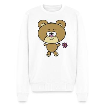 Teddybär - Männer Premium Bio Pullover - Weiß - Vorne - Thijin (182cm)