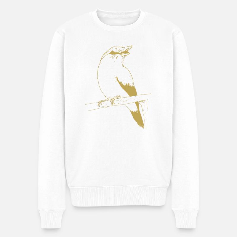 Motifs illustrés avec oiseau - Pull Premium bio Homme - blanc